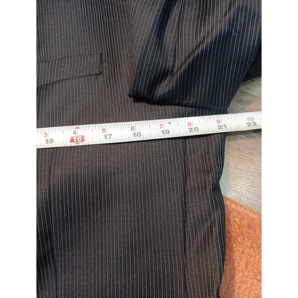 Calvin‎ Kleins 90s Wool Pin Striped Blue Blazer Three Button Professional  Mens
